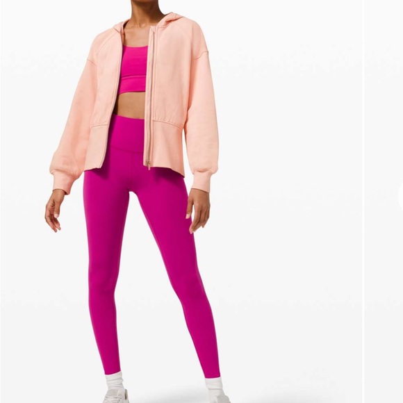 Lululemon Hugged-Waist Cotton Zip Hoodie Pink Mist - Picture 4 of 11